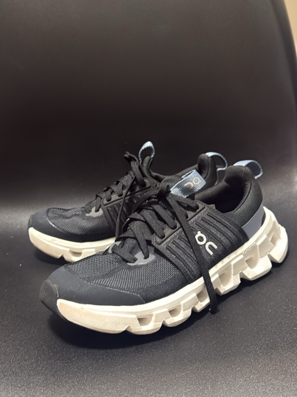 On Running Kids Black and White Cloud Sneakers